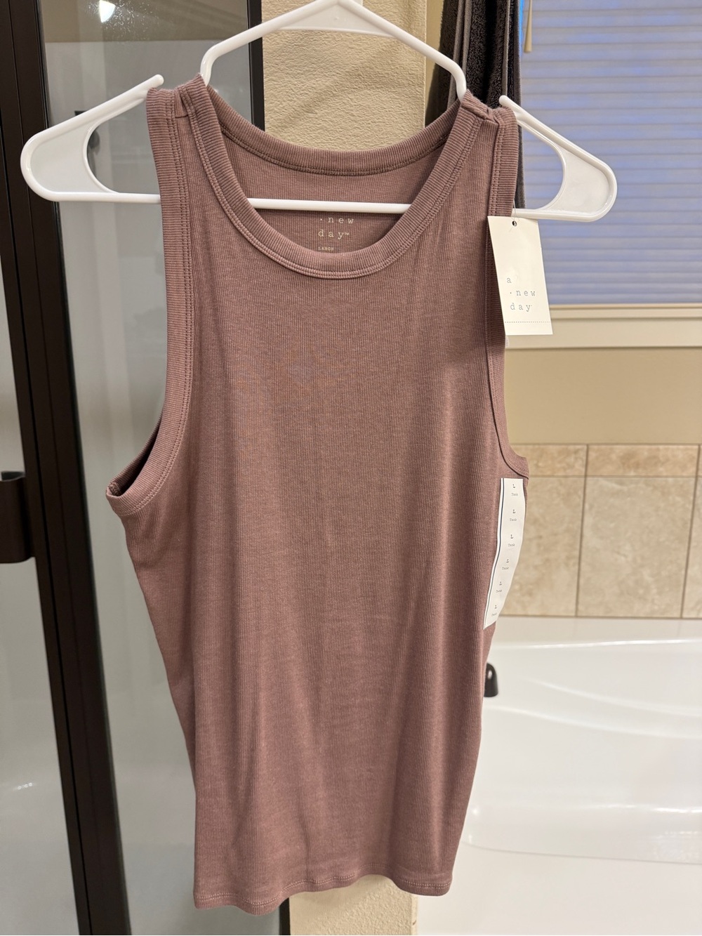 a new day Dusty Mauve Ribbed Tank Top - Women's Sleeveless Tee